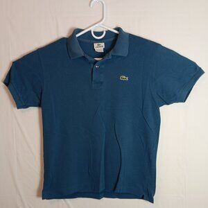 Lacoste Blue Size 4 Medium Tennis Golf Polo Shirt 100% Cotton